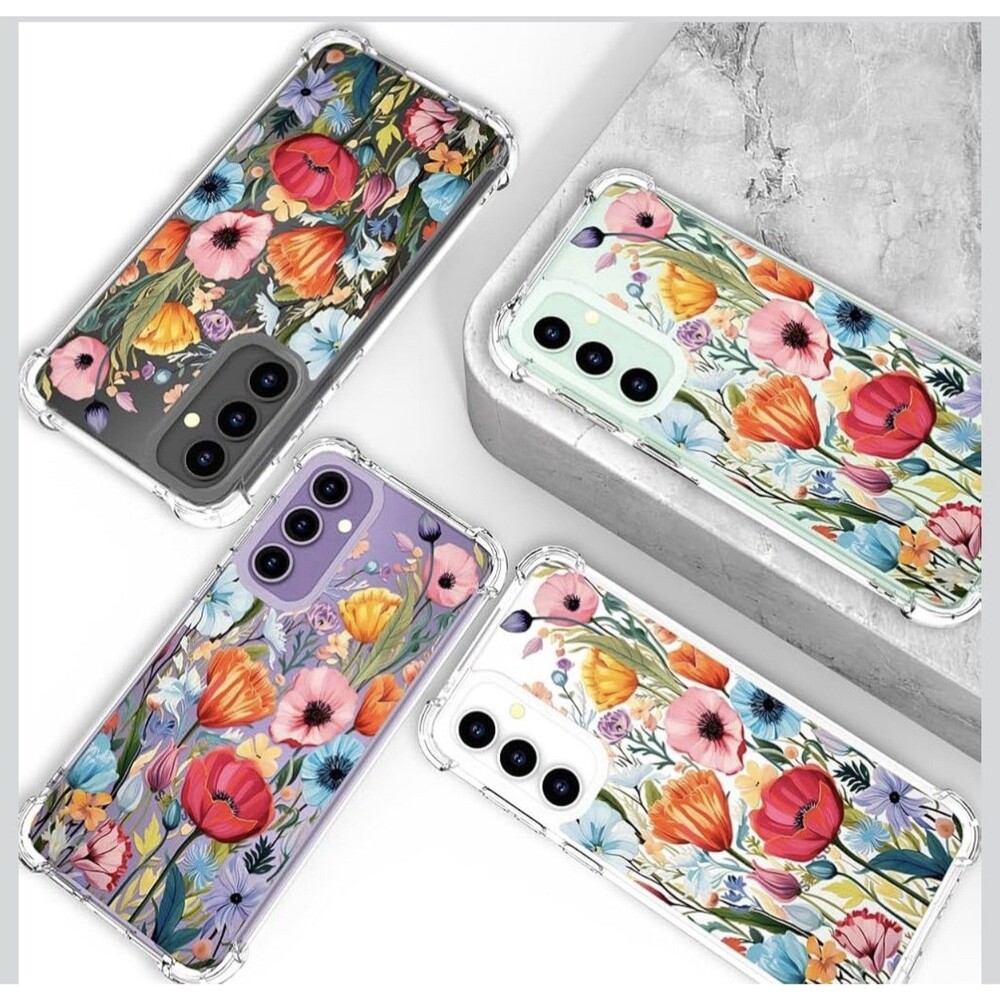 Hungo Compatible for Samsung Galaxy S23 FE Case Military Drop Protection Floral - Picture 3 of 8